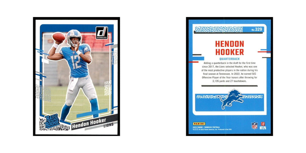 Hendon Hooker 2023 Donruss #329 Detroit Lions Football Card NM