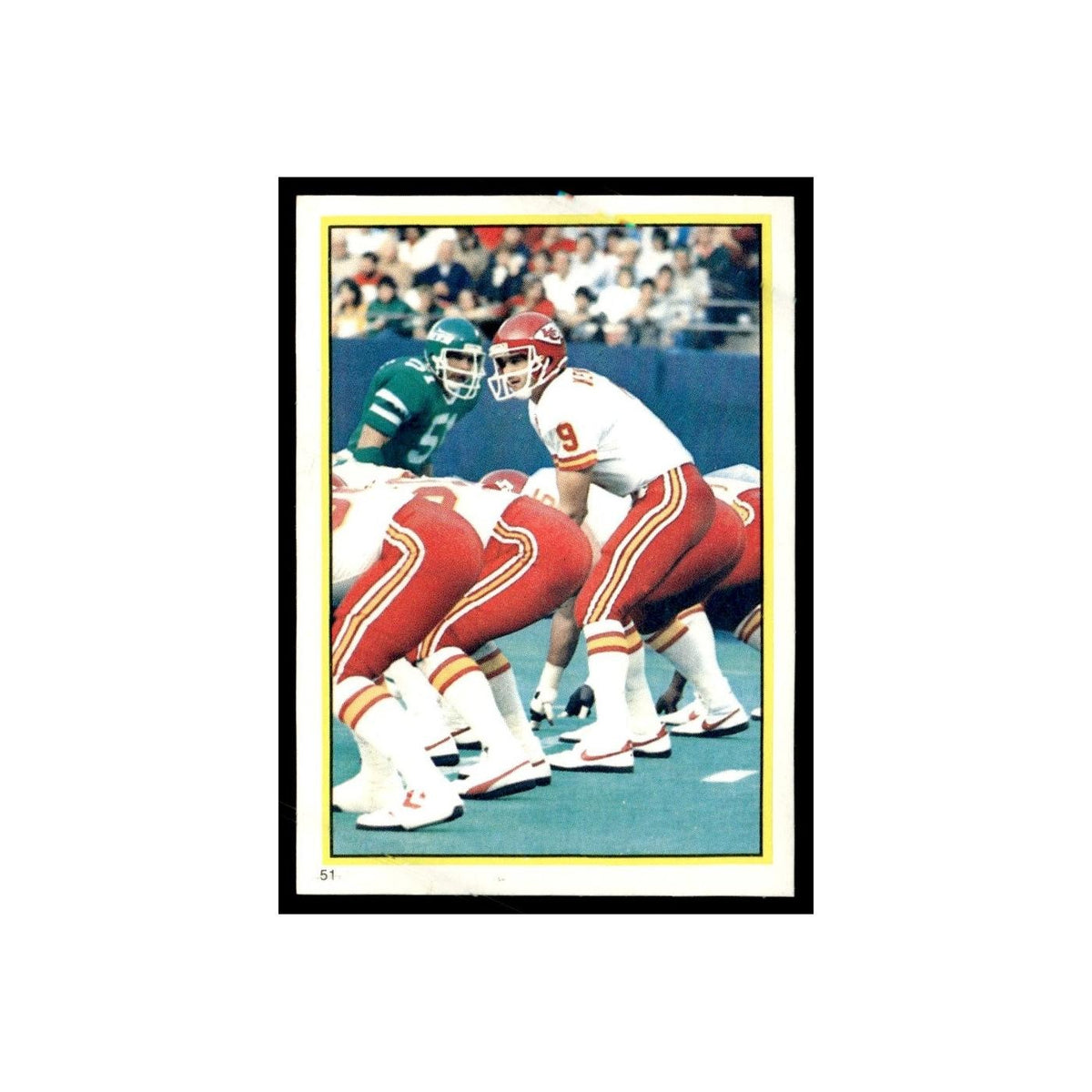 Bill Kenney 1985 Topps Stickers #51 Kansas City Chiefs Football Card NM