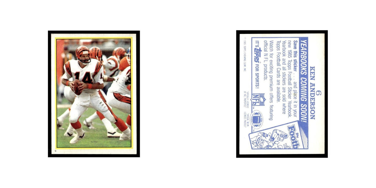 Ken Anderson 1985 Topps Stickers #6 Cincinnati Bengals Football Card NM
