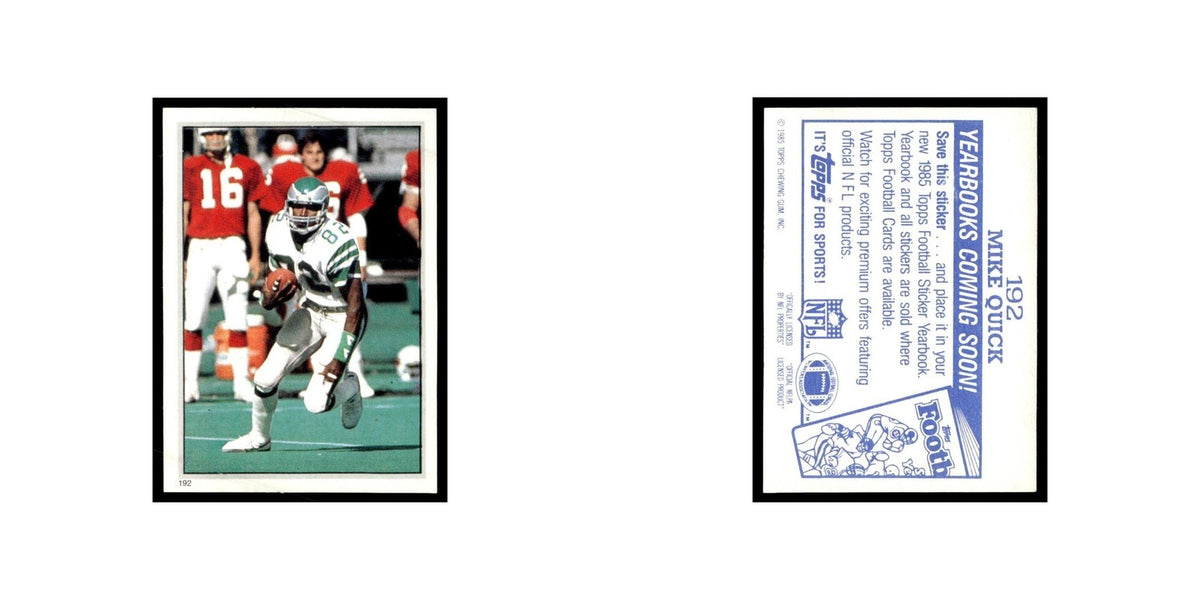 Mike Quick 1985 Topps Stickers #192 Philadelphia Eagles Football Card NM
