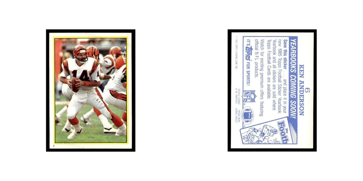 Ken Anderson 1985 Topps Stickers #6 Cincinnati Bengals Football Card NM