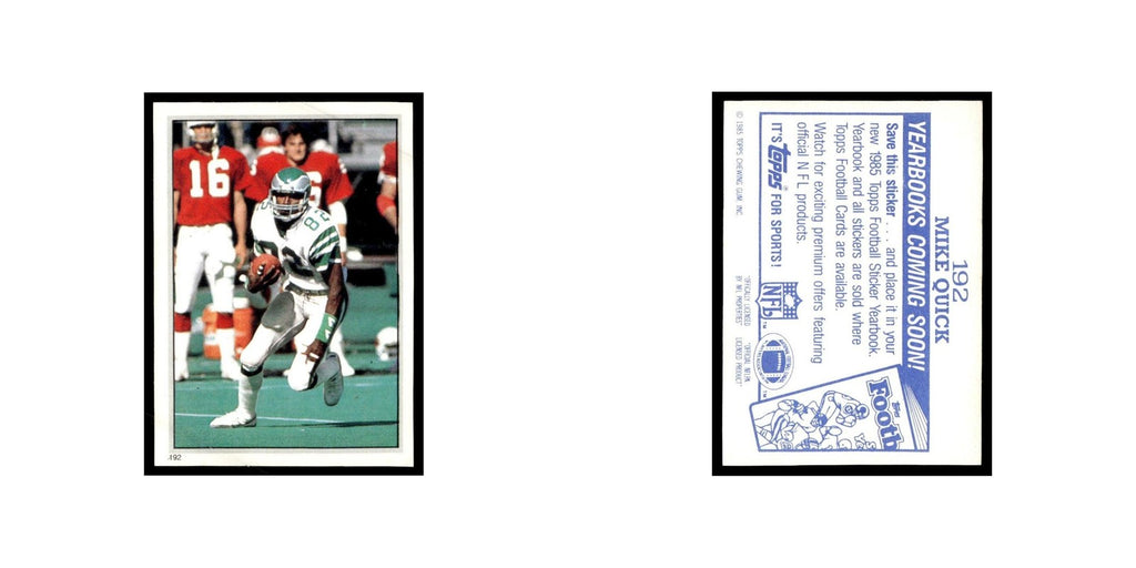 Mike Quick 1985 Topps Stickers #192 Philadelphia Eagles Football Card NM