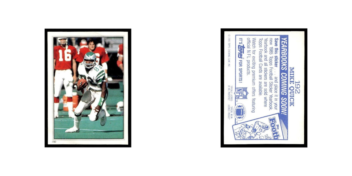 Mike Quick 1985 Topps Stickers #192 Philadelphia Eagles Football Card NM
