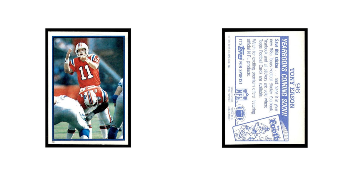 Tony Eason 1985 Topps Stickers #96 New England Patriots Football Card NM