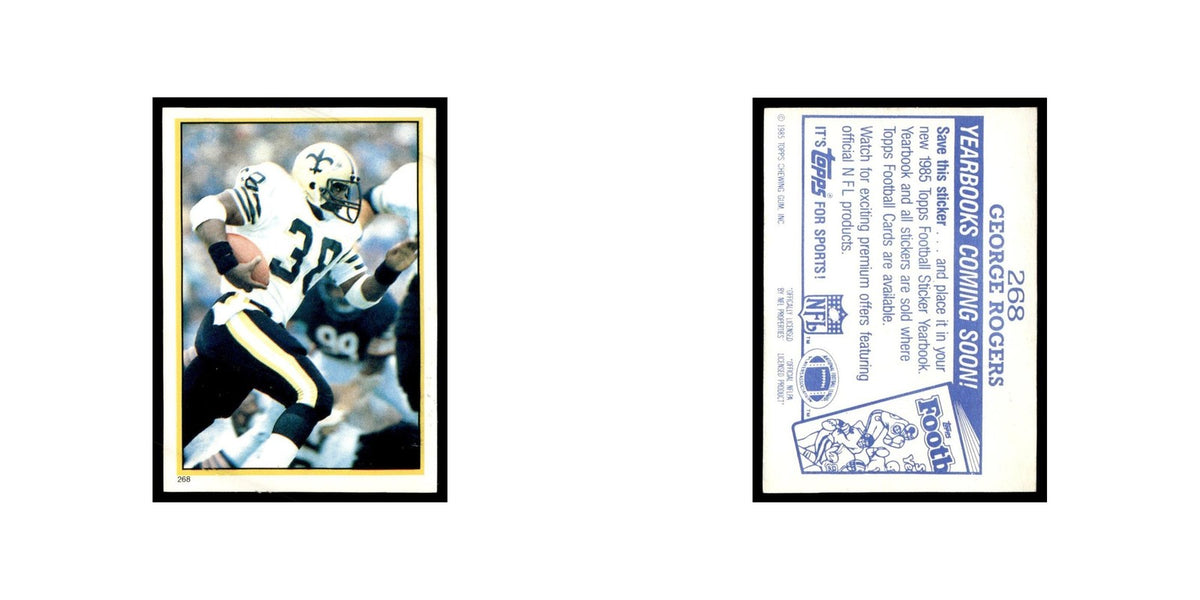 George Rogers 1985 Topps Stickers #268 New Orleans Saints Football Card NM