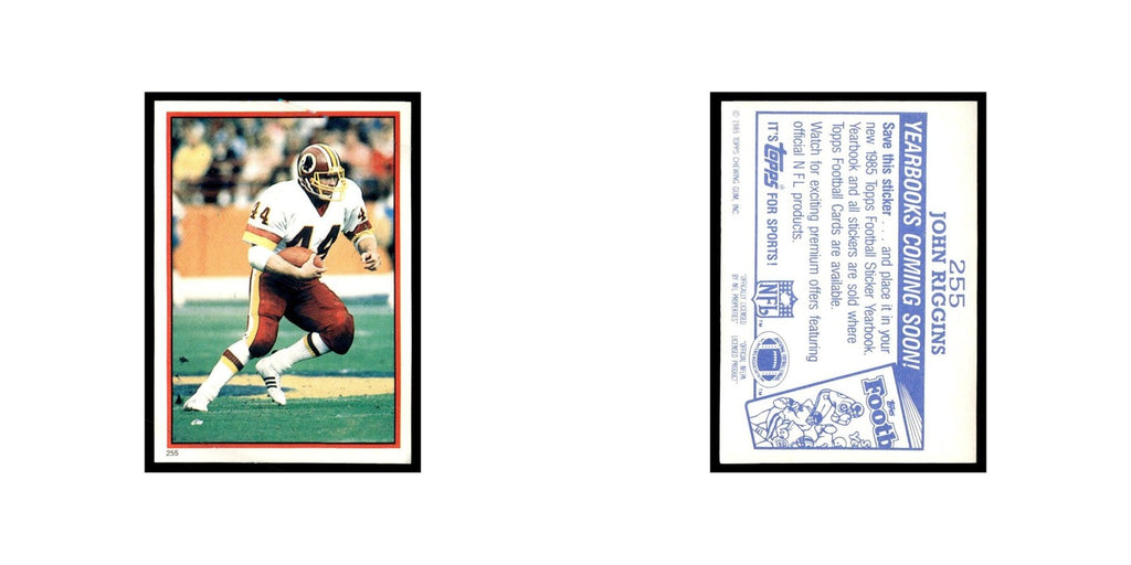 John Riggins 1985 Topps Stickers #255 Washington Redskins Football Card NM