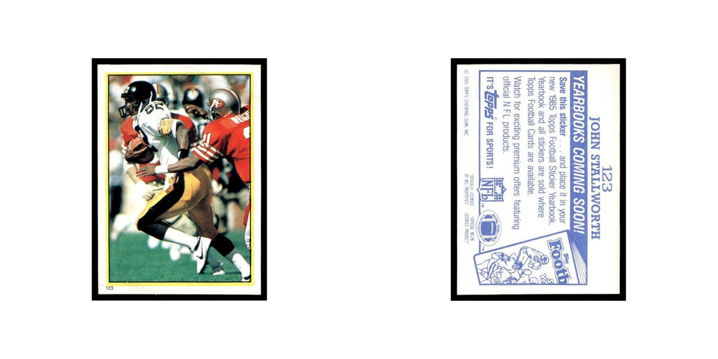 John Stallworth 1985 Topps Stickers #123 Pittsburgh Steelers Football Card NM