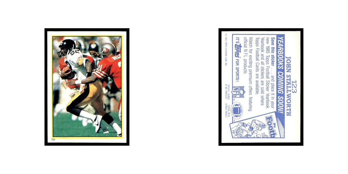 John Stallworth 1985 Topps Stickers #123 Pittsburgh Steelers Football Card NM