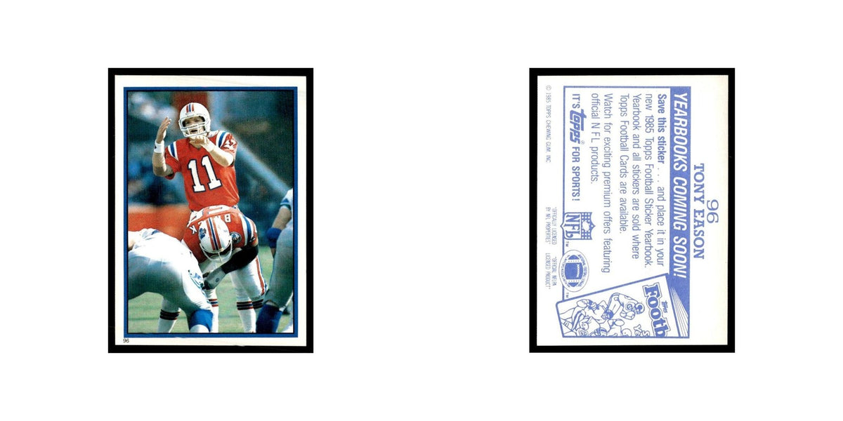 Tony Eason 1985 Topps Stickers #96 New England Patriots Football Card NM