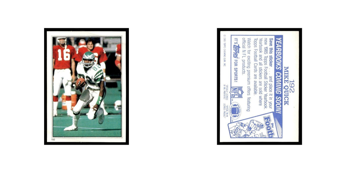 Mike Quick 1985 Topps Stickers #192 Philadelphia Eagles Football Card NM