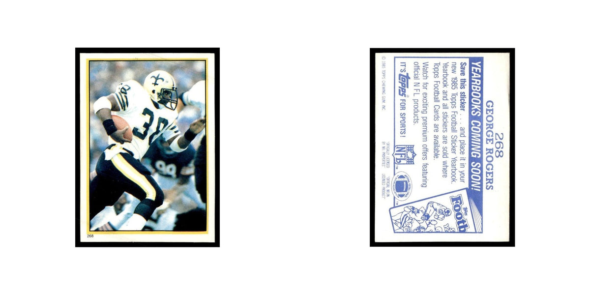 George Rogers 1985 Topps Stickers #268 New Orleans Saints Football Card NM