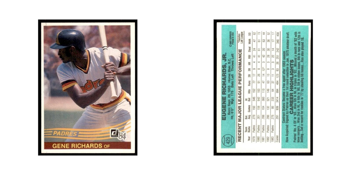 Gene Richards 1984 Donruss #429 San Diego Padres Baseball Card NM