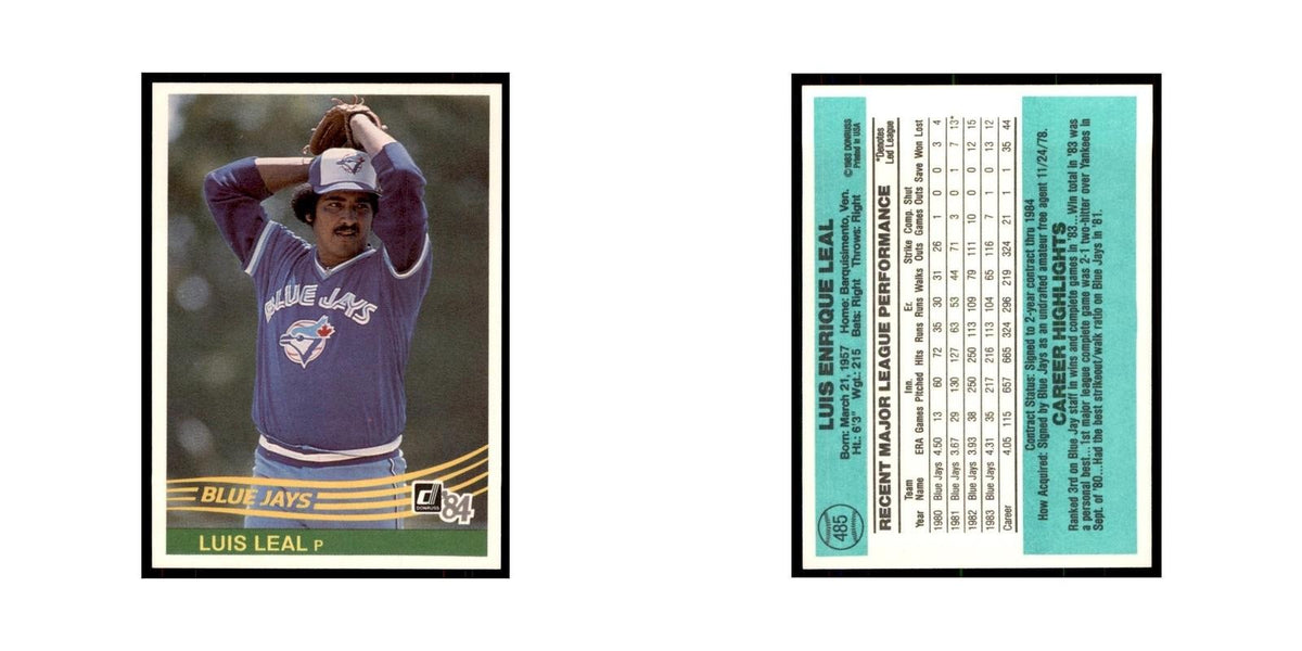 Luis Leal 1984 Donruss #485 Toronto Blue Jays Baseball Card NM