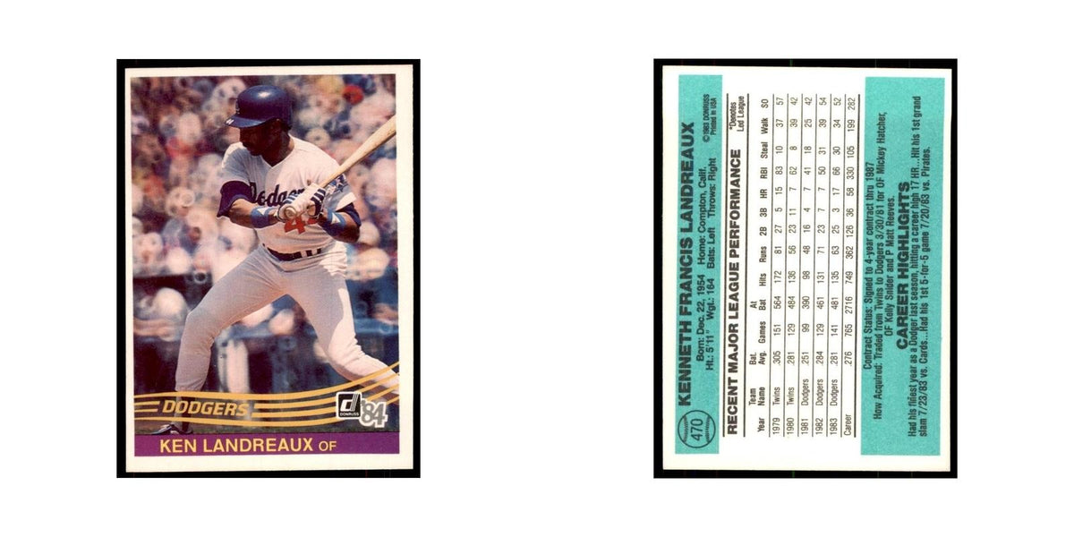 Ken Landreaux 1984 Donruss #470 Los Angeles Dodgers Baseball Card NM