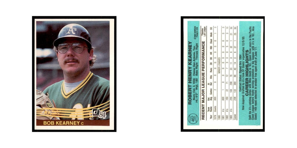 Bob Kearney 1984 Donruss #462 Oakland Athletics Baseball Card NM