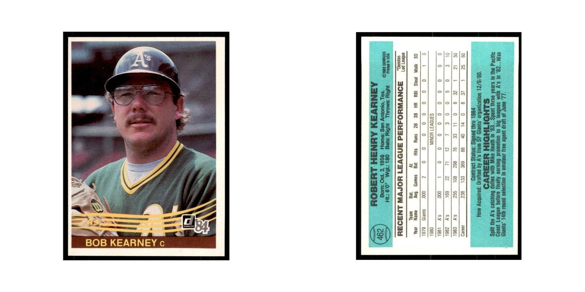 Bob Kearney 1984 Donruss #462 Oakland Athletics Baseball Card NM