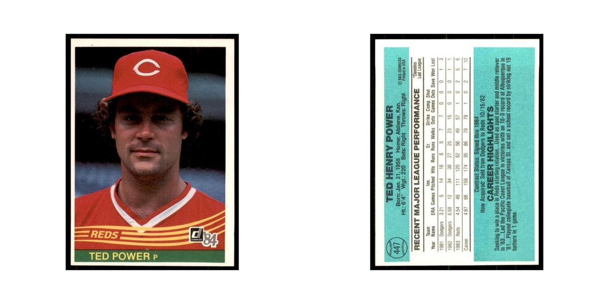 Ted Power 1984 Donruss #447 Cincinnati Reds Baseball Card NM