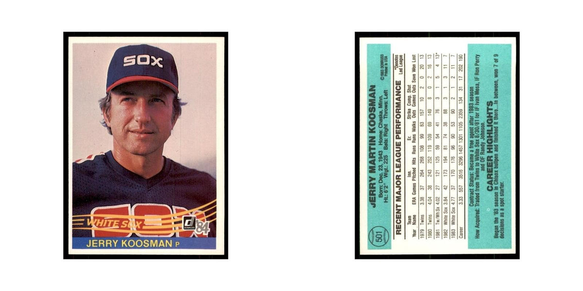 Jerry Koosman 1984 Donruss #501 Chicago White Sox Baseball Card NM
