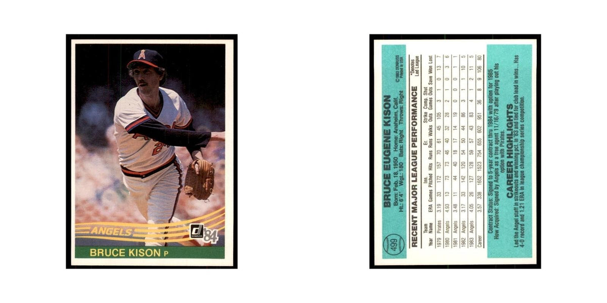 Bruce Kison 1984 Donruss #499 California Angels Baseball Card NM
