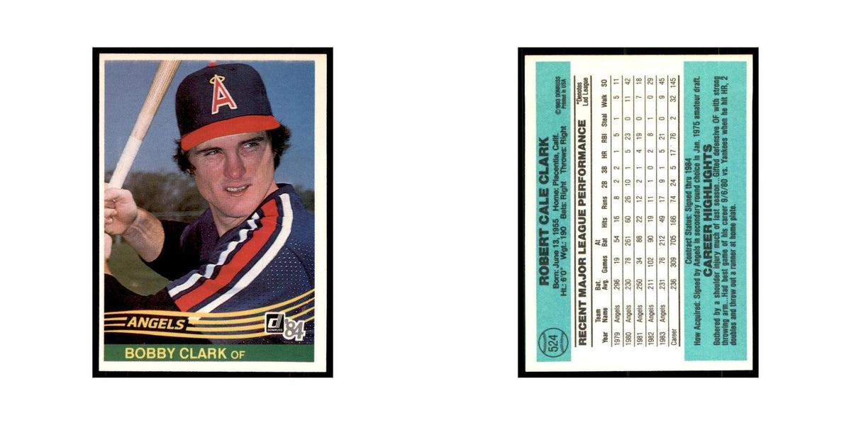 Bobby Clark 1984 Donruss #524 California Angels Baseball Card NM