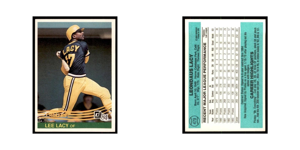Lee Lacy 1984 Donruss #479 Pittsburgh Pirates Baseball Card NM