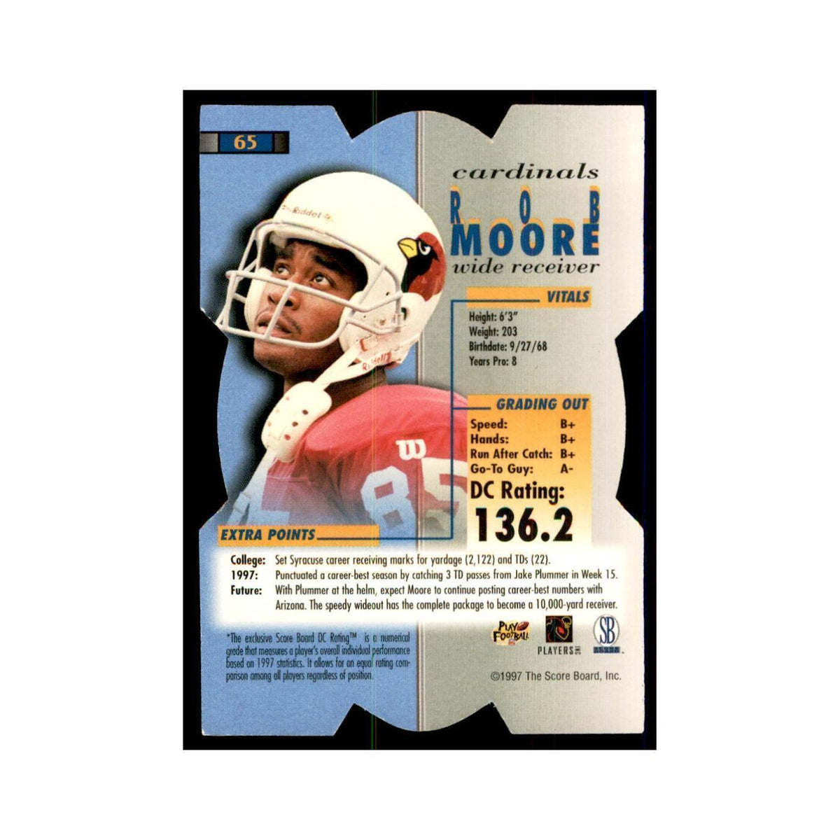 Rob Moore 1997 The Score Board #65 Football Cards Football Card NM