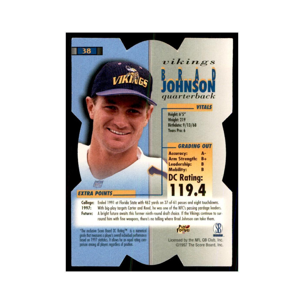 Brad Johnson 1997 The Score Board #38 Football Cards Football Card NM