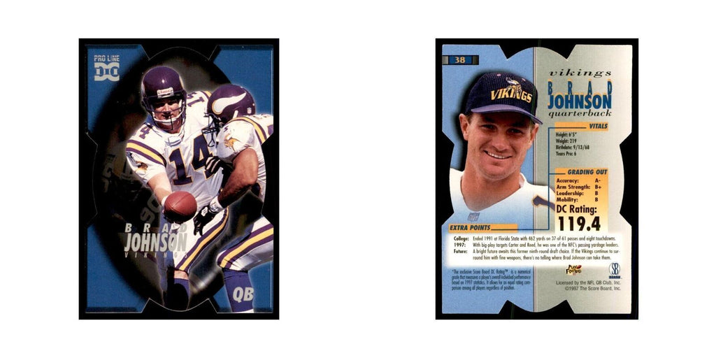 Brad Johnson 1997 The Score Board #38 Football Cards Football Card NM