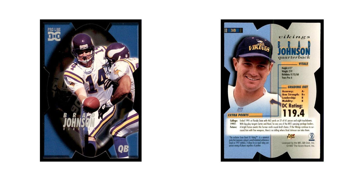 Brad Johnson 1997 The Score Board #38 Football Cards Football Card NM