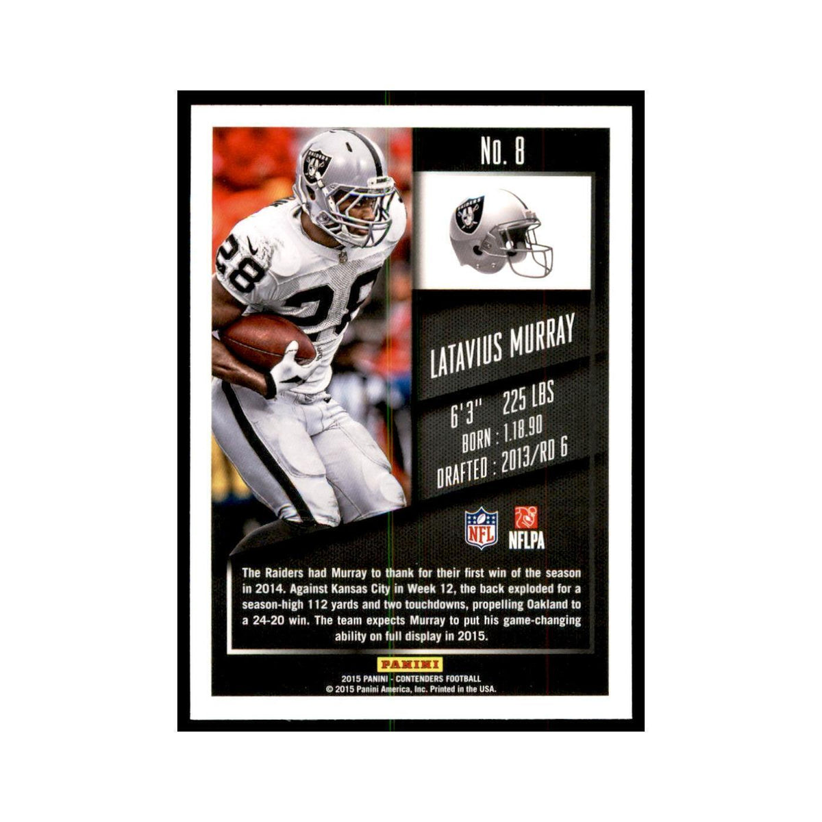 Latavius Murray 2015 Panini Contenders #8 Football Cards Football Card NM
