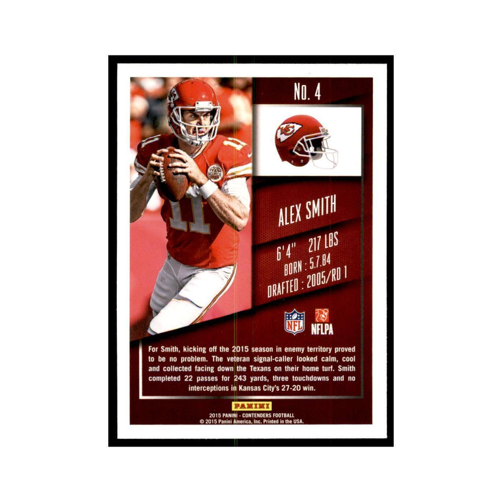 Alex Smith 2015 Panini Contenders #4 Football Cards Football Card NM