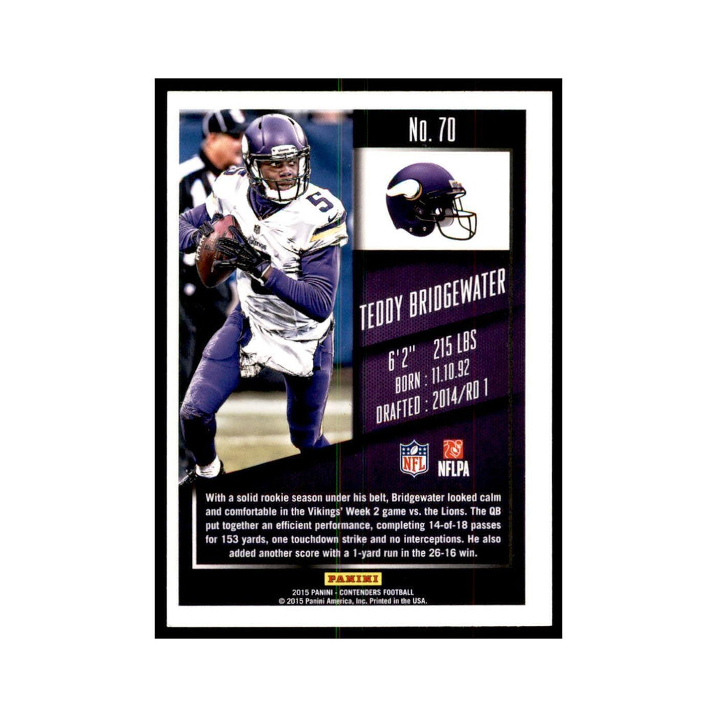 Teddy Bridgewater 2015 Panini Contenders #70 Football Cards Football Card NM