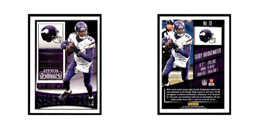 Teddy Bridgewater 2015 Panini Contenders #70 Football Cards Football Card NM