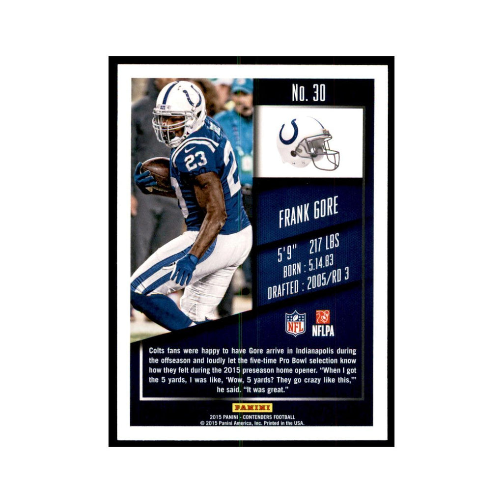 Frank Gore 2015 Panini Contenders #30 Football Cards Football Card NM