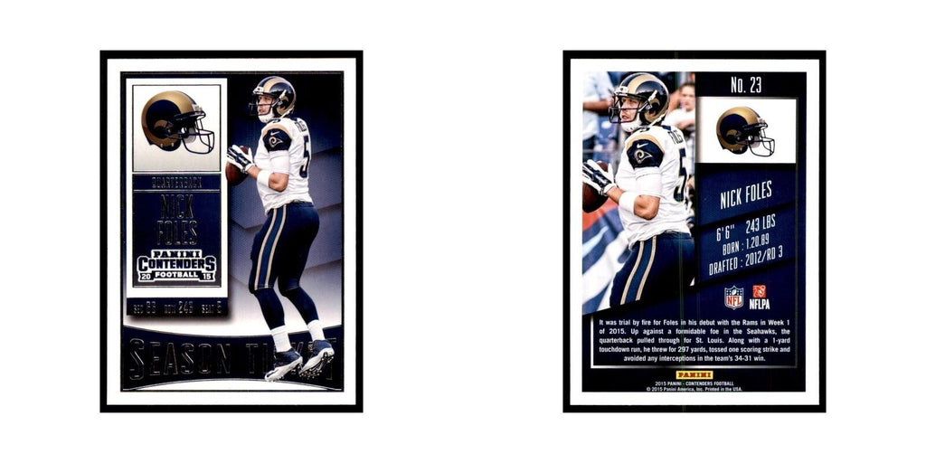 Nick Foles 2015 Panini Contenders #23 Football Cards Football Card NM