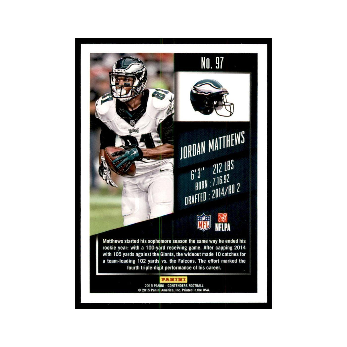 Jordan Matthews 2015 Panini Contenders #97 Football Cards Football Card NM