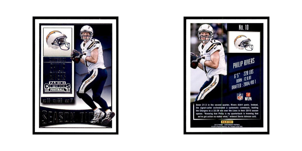 Philip Rivers 2015 Panini Contenders #10 Football Cards Football Card NM
