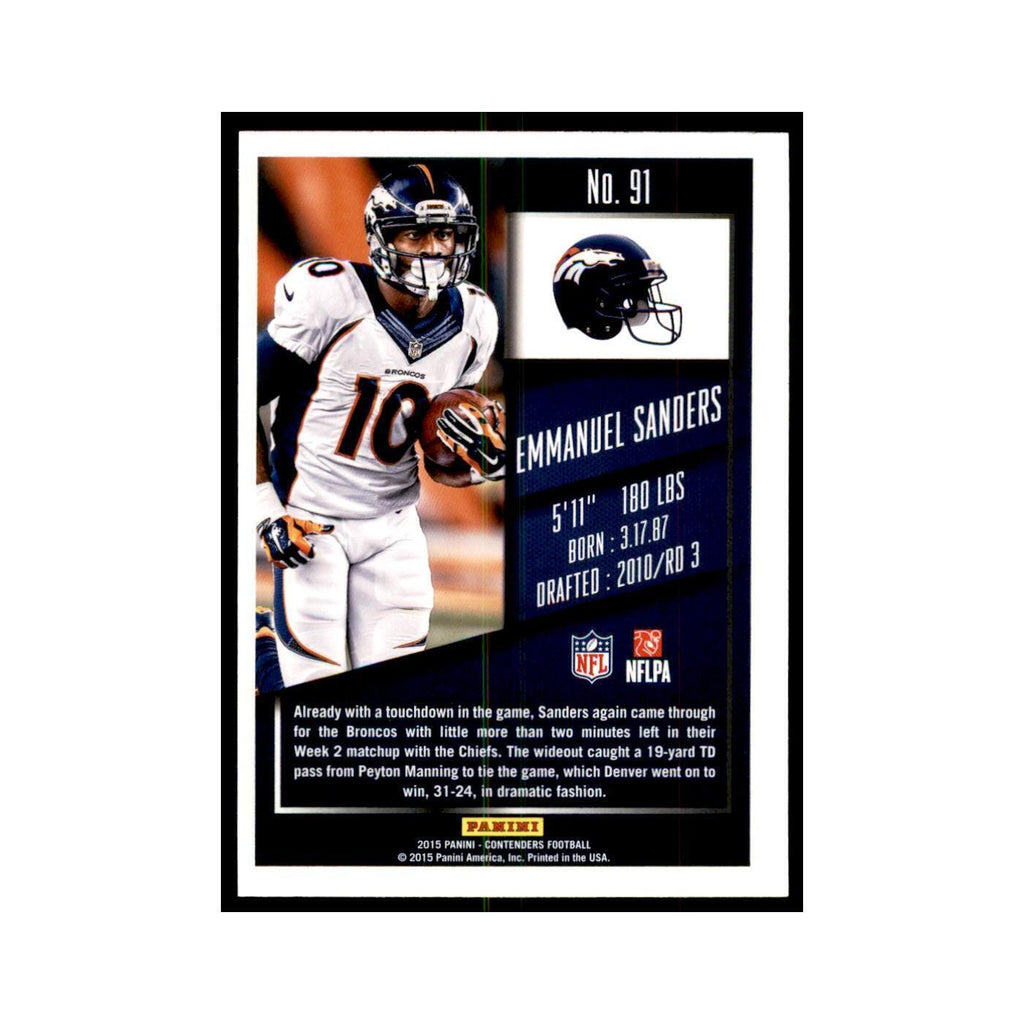 Emmanuel Sanders 2015 Panini Contenders #91 Football Cards Football Card NM