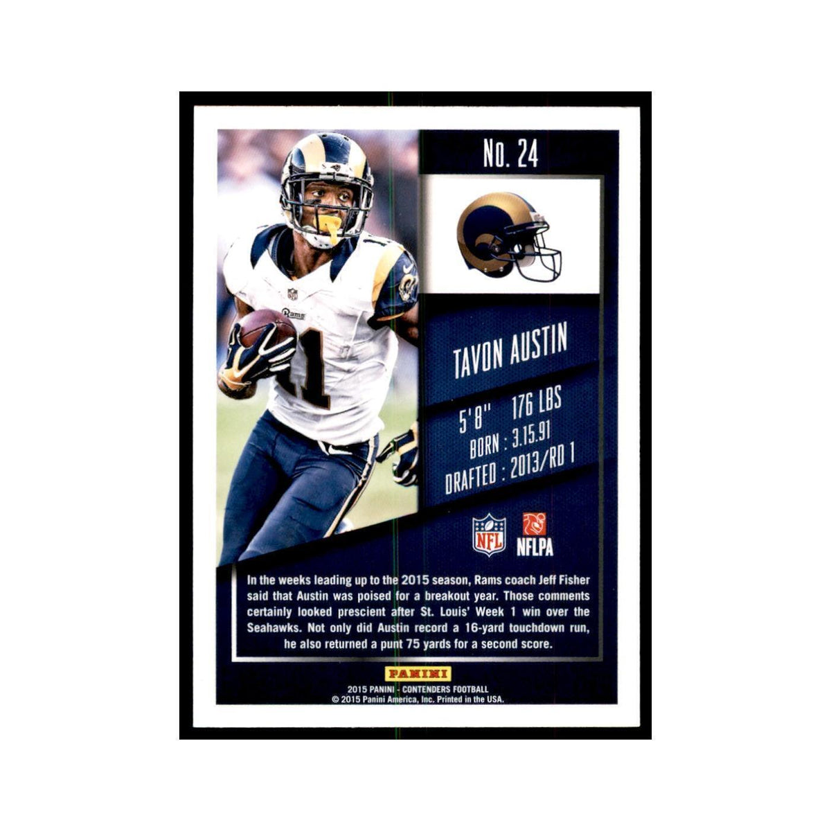 Tavon Austin 2015 Panini Contenders #24 Football Cards Football Card NM