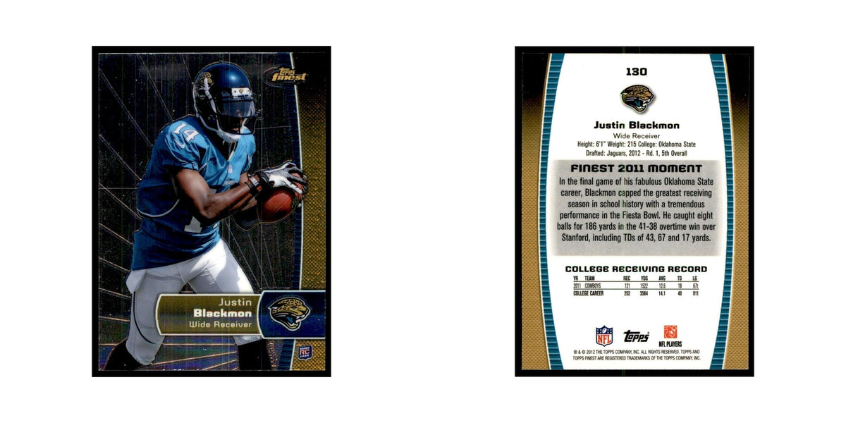 Justin Blackmon Rookie 2012 Topps Finest #130 Jacksonville Jaguars NM