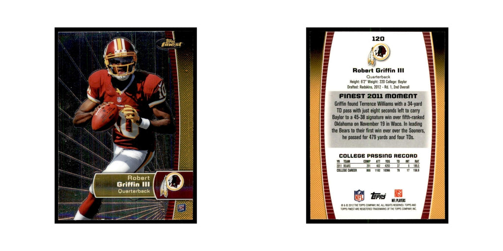 Robert Griffin III Rookie 2012 Topps Finest #120 Washington Redskins NM