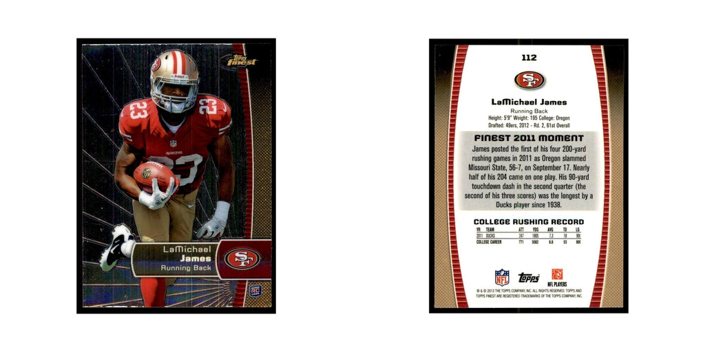 LaMichael James Rookie 2012 Topps Finest #112 San Francisco 49ers NM