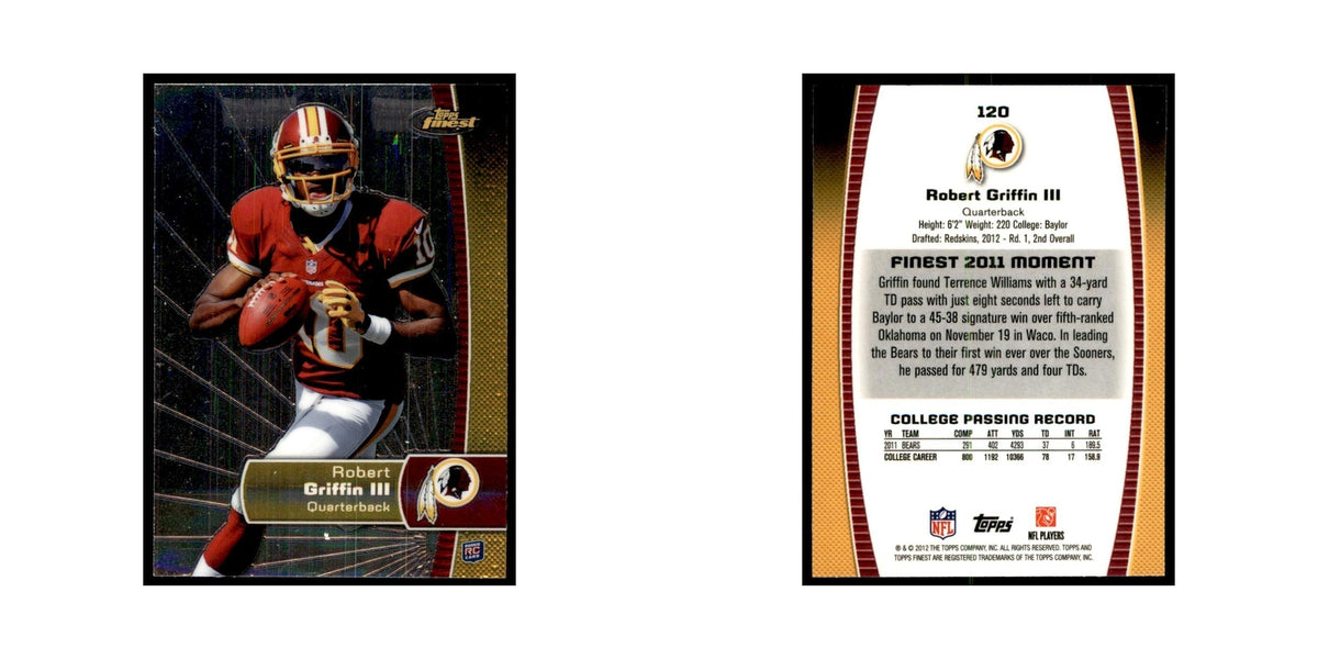 Robert Griffin III Rookie 2012 Topps Finest #120 Washington Redskins NM