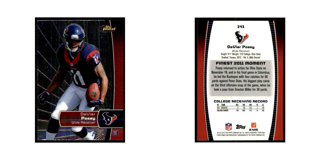 DeVier Posey Rookie 2012 Topps Finest #141 Houston Texans Football Card NM