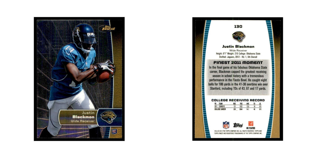 Justin Blackmon Rookie 2012 Topps Finest #130 Jacksonville Jaguars NM