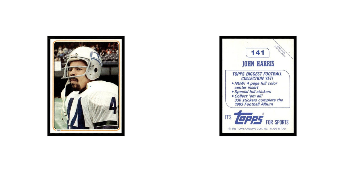 John Harris 1983 Topps Stickers #141 Seattle Seahawks Football Card EX