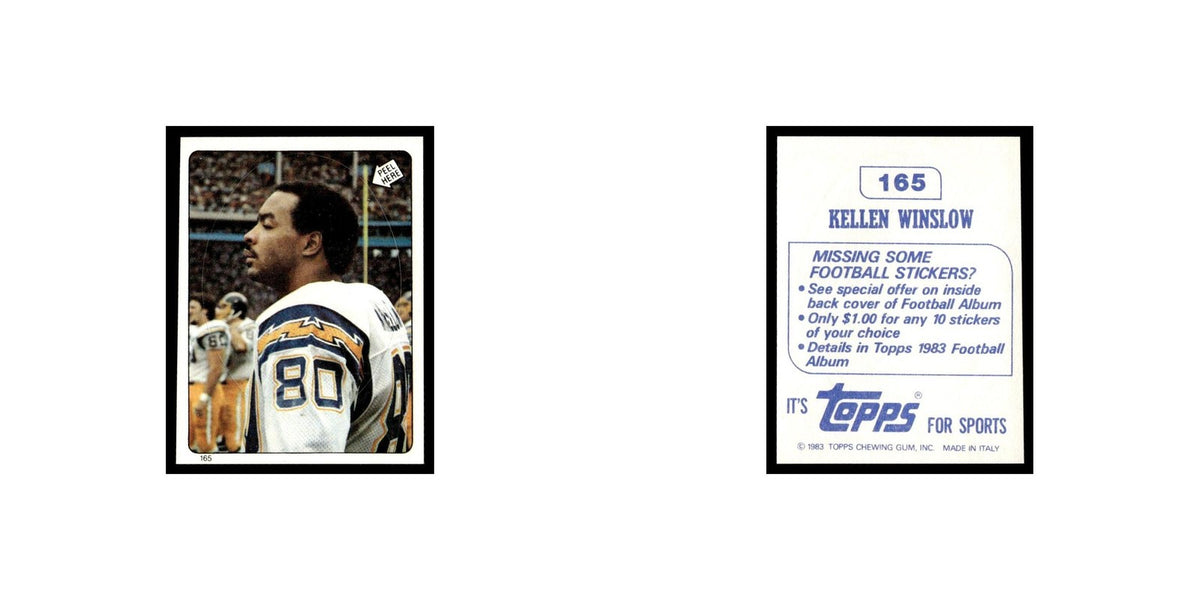 Kellen Winslow 1983 Topps Stickers #165 San Diego Chargers Football Card EX