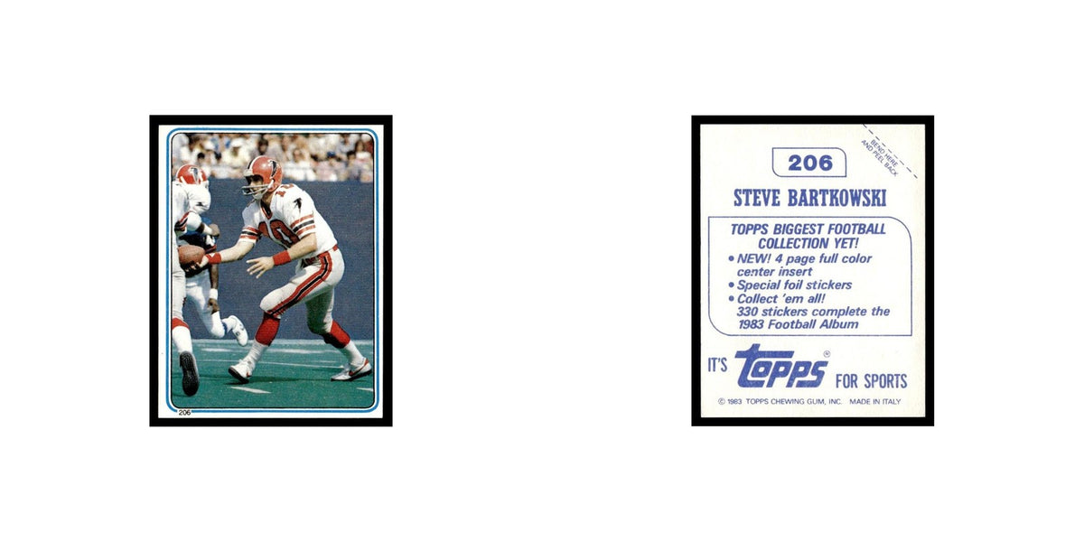 Steve Bartkowski 1983 Topps Stickers #206 Atlanta Falcons Football Card EX