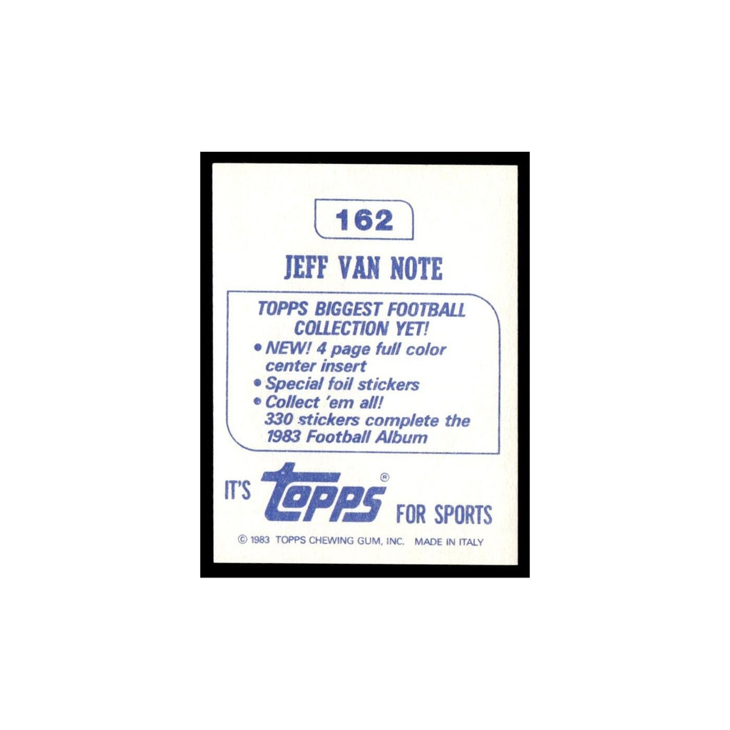 Jeff Van Note 1983 Topps Stickers #162 Atlanta Falcons Football Card EX