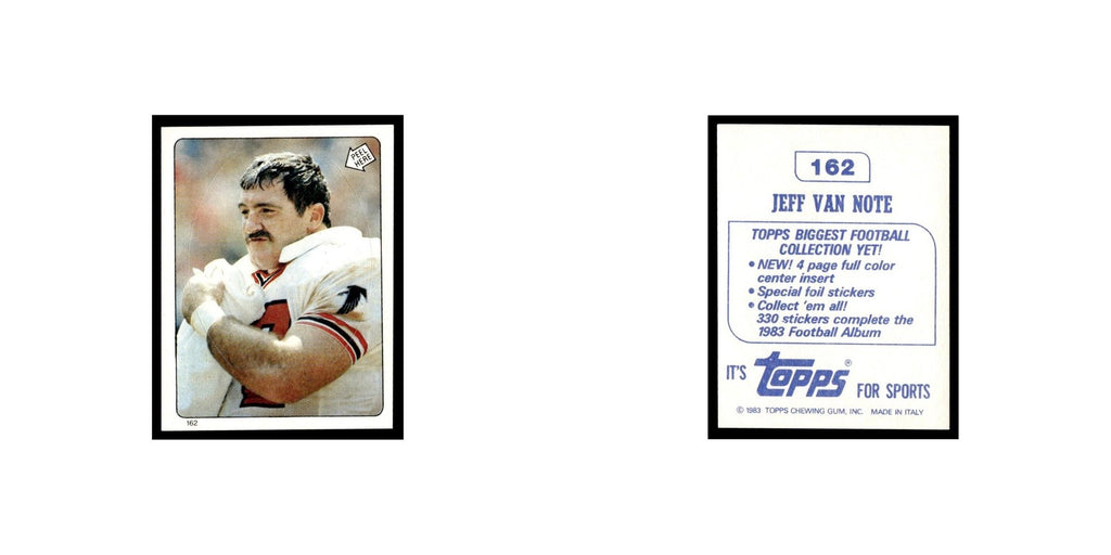 Jeff Van Note 1983 Topps Stickers #162 Atlanta Falcons Football Card EX
